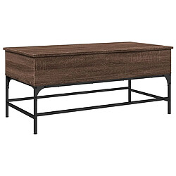 Maison Chic Table basse pour salon | Table à café chêne marron 100x50x45cm bois d'ingénierie et métal -GKD59694