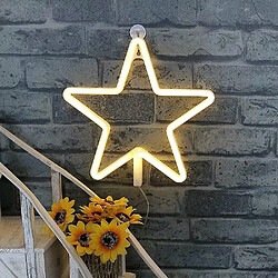 Avis Universal LED Neon Sign Lampe Murale Chaleureuse Décoration De Salle Allumée Chambre Enfant Vacances Bar Fête Mariage Noël (Star)