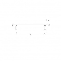 Poignée 1001 pour meuble Inox 304 massif - 128mm - Finition brossé