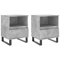 Maison Chic Lot de 2 Tables de chevet,Table de nuit,Table d'appoint pour salon gris béton 40x35x50 cm bois d’ingénierie -MN84962