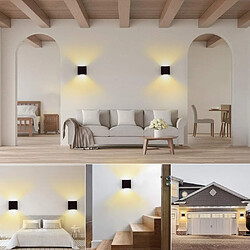 Acheter Stoex 8pcs Applique murale 12W Led chambre Moderne Interieur, Up and Down Design Réglable Lampe, Aluminium luminaires applique murale led Noir pour Chambre Maison Couloir Salon (Blanc