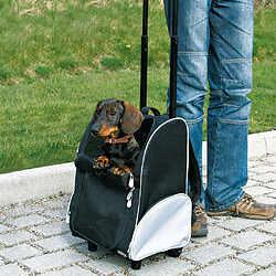 TRIXIE Sac à dos à roulettes pour animaux de compagnie Noir et gris