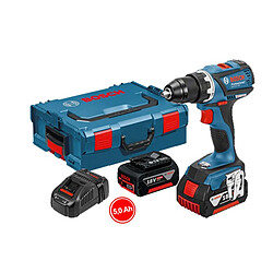 Perceuse-visseuse à percussion BOSCH GSB 18 V-EC - 2 Batteries 5,0 Ah 18V, chargeur, coffret - 06019E9104