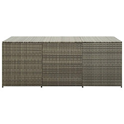 Avis Helloshop26 Coffre boîte meuble de jardin rangement résine tressée 180 x 90 x 75 cm gris 02_0013119