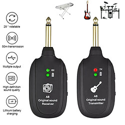 Universal Émetteur de guitare UHF + récepteur Batterie rechargeable intégrée 