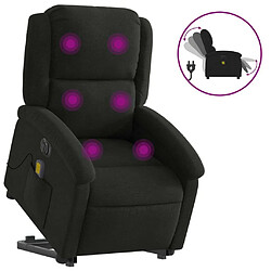 Maison Chic Fauteuil Relax pour salon, Fauteuil inclinable de massage électrique Noir Tissu -GKD63913