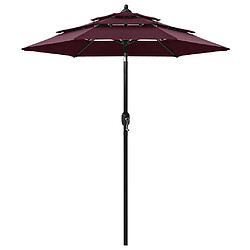 ComfortXL Parasol à 3 Niveaux Avec Mât En Aluminium Bordeaux 2 M 