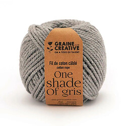 Graines Creatives Coton pour macramé ø 2,5 mm x 80 m - gris clair