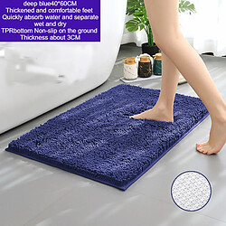 LUUCOZK Tapis de bain antidérapants absorbants à séchage rapide pour salle de bain - Fond en TPR bleu foncé 40 x 60 cm-Taille standard