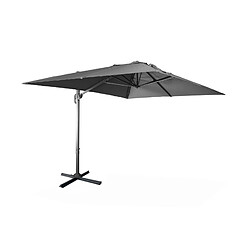 Parasol déporté rectangulaire Wimereux 3x4m excentré inclinable rotatif à 360° Gris | sweeek