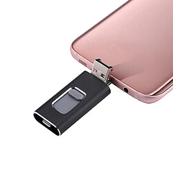 Wewoo Clé USB noir pour iPhone et iPad & iPod la plupart des smartphones Android PC 3 en 1 USB 2.0 Lightning 8 broches Micro USB 128 Go Flash Drive, pas cher