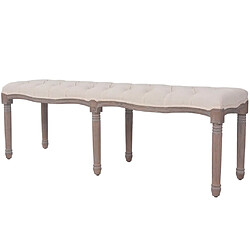 vidaXL Banc Lin Bois massif 150 x 40 x 48 cm Blanc crème 