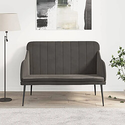 vidaXL Banc Gris foncé 110x76x80 cm Velours