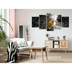 Paris Prix Tableau Imprimé 5 Panneaux Leopard Lying Wide Grey 100 x 200 cm