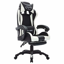 Avis Maison Chic Chaise de jeu vidéo avec LED, Chaise gaming, Fauteuil gamer d'ordinateur,Chaise de Bureau RVB Blanc et noir Similicuir -GKD77270