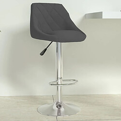 vidaXL Tabouret de bar Gris foncé Velours 