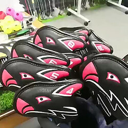 11 Pcs Étanche Skull Golf Iron Head Cover Club Putter Headcover Rouge pas cher