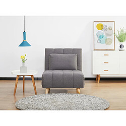 Vente-Unique Fauteuil convertible en tissu gris STREVI