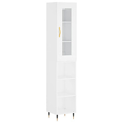 Maison Chic Buffet,Meuble de Rangement,commode pour salon,Cuisine Blanc 34,5x34x180 cm Bois d'ingénierie -MN89948