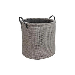 Aubry Gaspard Corbeille à linge en laine doublure polyester Taupe anthracite.