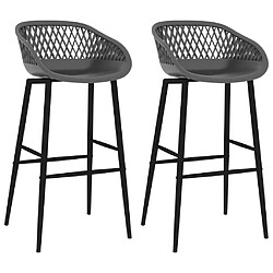 vidaXL Chaises de bar lot de 2 gris