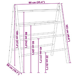 vidaXL Échelle à serviettes double avec 4 échelons 90x50x100 cm bambou pas cher