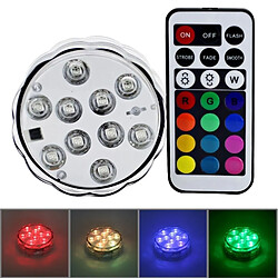 Wewoo LED Boule à facette blanc 10-LED Télécommande Coloré Lampe de Plongée avec