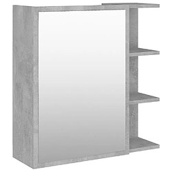 vidaXL Armoire à miroir de salle de bain Gris béton Bois d’ingénierie