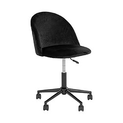 Mes Chaise de bureau en tissu velours noir - AHMAS