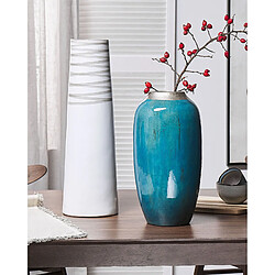 Beliani Vase décoratif MILETUS fait à la main Céramique 42 cm Bleu