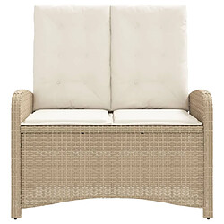 Avis Maison Chic Banc inclinable de jardin avec coussins| Banc d'extérieur beige résine tressée -GKD53103