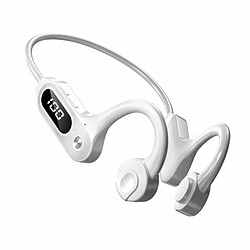 Acheter Écouteur Bluetooth À Conduction Osseuse Léger Sans Fil Suspendu Casque De Sport V30 Bleu