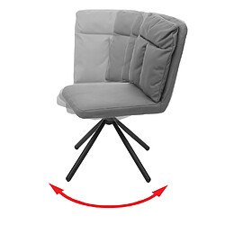 Decoshop26 Chaise à manger fauteuil lounge pivotant en tissu gris 04_0002245 pas cher