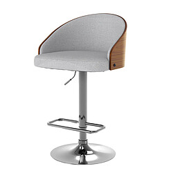 Rendez Vous Deco Chaise de bar Carmelo gris clair 63/84 cm 