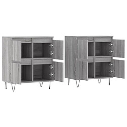 Avis vidaXL Buffets 2 pcs sonoma gris bois d'ingénierie