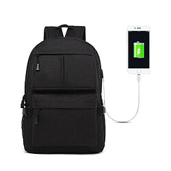 Wewoo Sacoche pour ordinateur portable noir 15.6 pouces et Ci-dessous Macbook, Samsung, Lenovo, Sony, DELL Alienware, CHUWI, ASUS, HP Universel Multi-Fonction Oxford Tissu Épaules Sac À Dos Avec Port de Charge USB Externe, Taille: 46x32x12cm, 