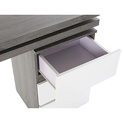 Acheter Pegane Bureau réversible en MDF coloris gris/ blanc et métal - Longueur 150 x Hauteur 120 x Profondeur 75 cm