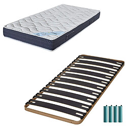 Ebac Matelas mousse + Sommier métal C310 90x190 Melior - Hauteur 20 cm - Soutien ferme