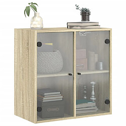 Avis vidaXL Armoire murale avec portes en verre chêne sonoma 68x37x68,5 cm