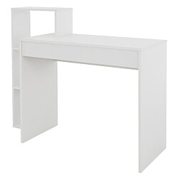 Bureau avec étagcre 110x72x40 cm Blanc en bois ML-Design