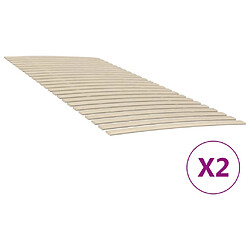 Vidaxl Sommiers à lattes avec 48 lattes 2 pcs 100x200 cm