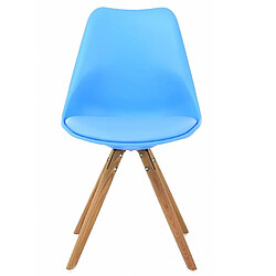 Lot de 4 Chaises Bleue Piétement Chêne KosyForm