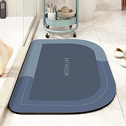 LUUCOZK Tapis de bain antidérapants absorbants à séchage rapide pour salle de bain - Bleu - Rondcorner-45 x70CM 