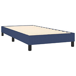 Sommier à lattes et LED,Cadre à lattes de lit avec matelas pour Adulte Bleu 90x200cm Tissu -MN93264 pas cher