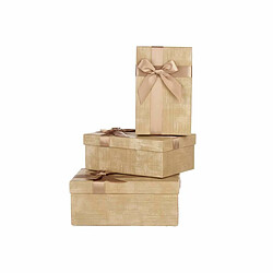 Pincello Set de boîtes décoratives Beige Carton Rayures Lien 3 Pièces 