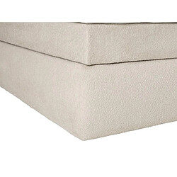 Vente-Unique Ensemble complet boxspring tête de lit + sommier + matelas + surmatelas - 160 x 200 cm - Tissu bouclette - Beige - TRAVINO de YSMÉE pas cher