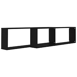 Avis vidaXL Étagères cube murales 2 pcs noir 100x15x30 cm bois d'ingénierie