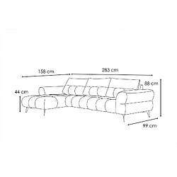 Acheter Courtois Laville Canapé d'angle gauche Salvini 4 places tissu gris clair