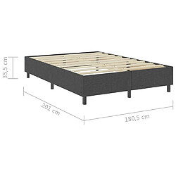 vidaXL Sommier à lattes de lit sans matelas gris tissu 180x200 cm pas cher