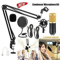 BM-800 Microphone À Condensateur Kit PC Streaming Cardioïde Micro USB Câble Filtre à la diffusion pour Baladeur pas cher